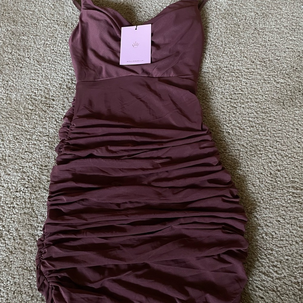 REPLAY BUTTON DRESS BROWN - Picture 4 of 4